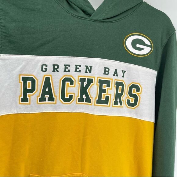 NFL Apparel Youth Green Bay Packers Green Yellow Pullover Hoodie XL 16/18 - Picture 4 of 13